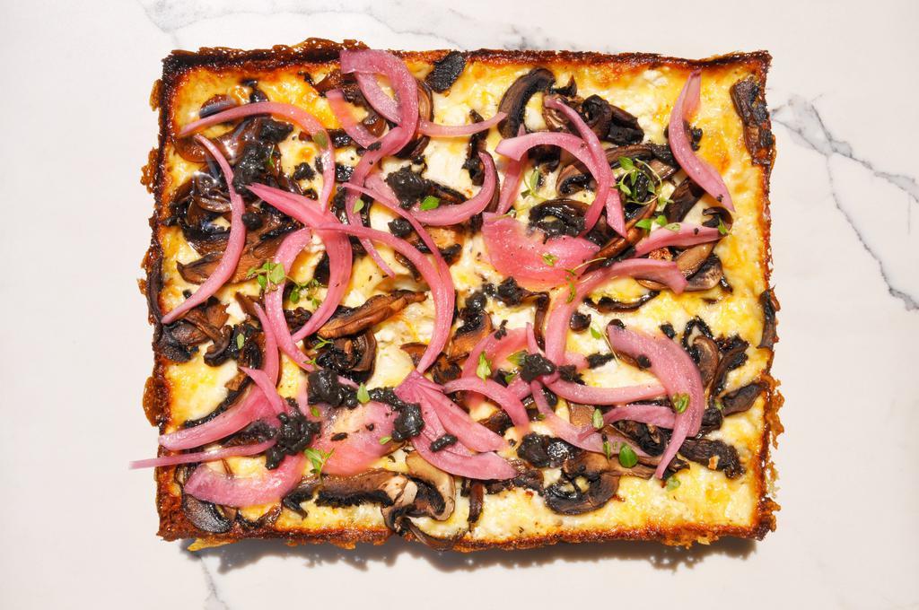 Life is Truf 2020 · Black truffle, goat cheese, summer corn, pickled onions, and thyme. Made with our Wisconsin brick cheese blend. Whole pizzas cooked in 8x10