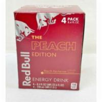 Red Bull Peach Edition 4 Pack 8.4oz · Fuel your body and mind with a sweet, refreshing blend of white peach and nectarine flavors....