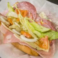 Italian Cold Cut Club · Imported sliced ham, Italian salami red onions, provolone cheese oil and vinegar on a sub ro...