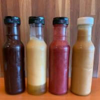 Homemade Sauce · Choose from (chocolate, honey butterscotch, salted caramel and strawberry)