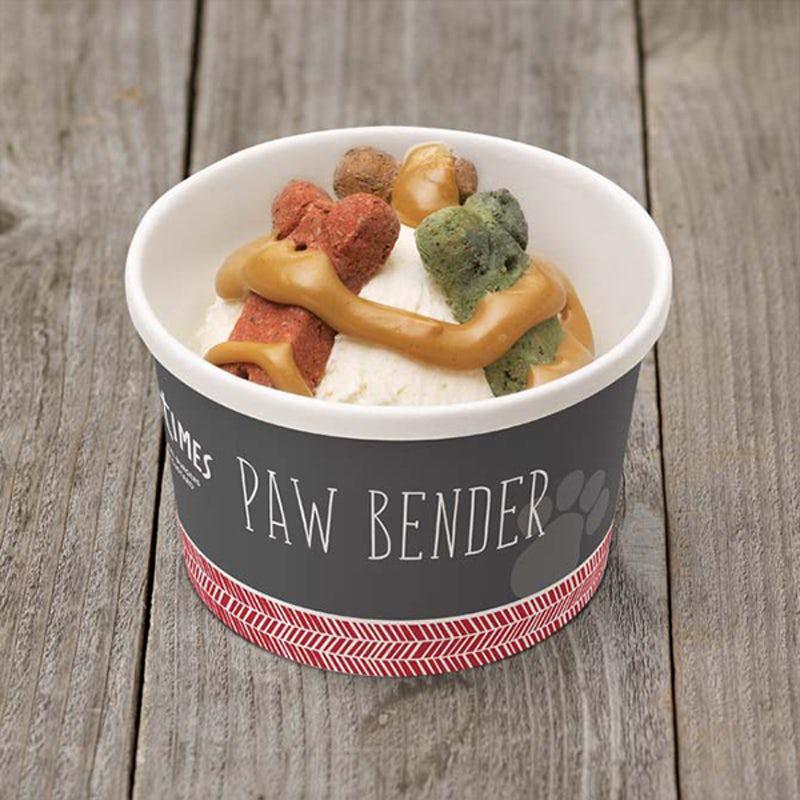 Pawbender · Give your pooch something to bark about! Vanilla frozen custard in a lick-friendly cup with three doggie biscuits and peanut butter. A percentage of every sale goes to doggone good causes, too.
Ingredients: Vanilla Custard,, Peanut Butter, Milk Bones (3)