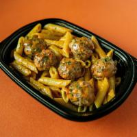 Nashville Hot Meatball Bowl · Beef, veal, pork & ricotta meatballs tossed with spicy Nashville BBQ sauce. Served on a bed ...
