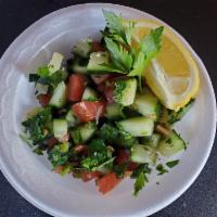 Cucumber Salad · Cucumber, Tomato, Parsley and Lemon Juice