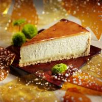 Crème Brulee Cheesecake · with burnt caramel top