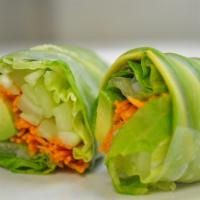 Fresh Garden Roll · Lettuce, carrot, avocado, cucumber in thin rice wrapper.