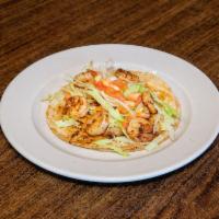 Taco de Camaron · Shrimps. Served with lettuce and tomato.Extra topping extra charge