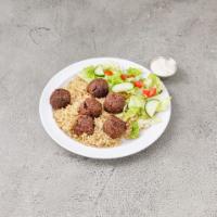 17. Falafel Platter · Comes with rice, salad and white sauce.