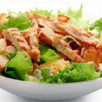Chicken Caesar Salad  · Romaine, croutons, and parmesan cheese mixed with grilled chicken
