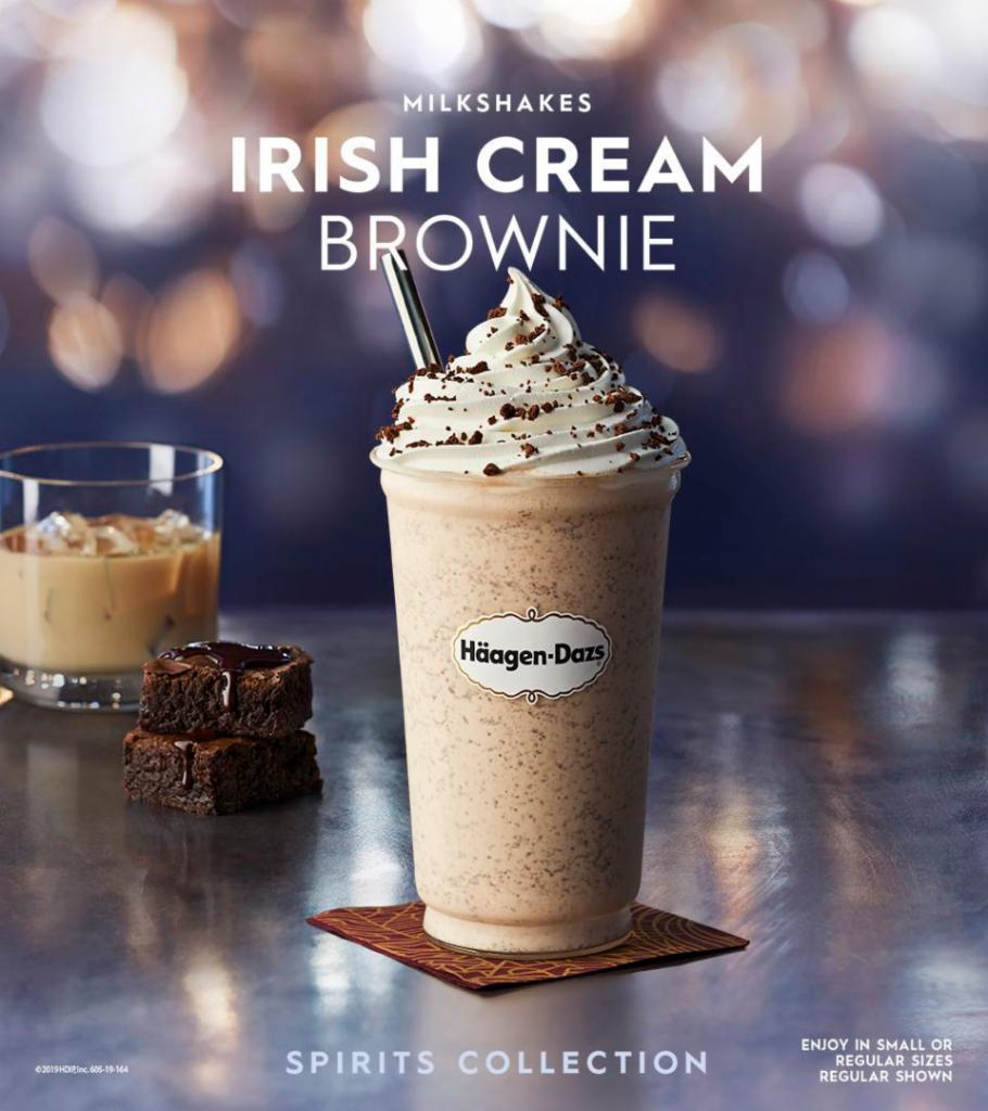 Irish Cream Brownie Milkshake · Irish Cream Brownie ice cream blended and topped with whipped cream and cookie crunch. Served with toppings.