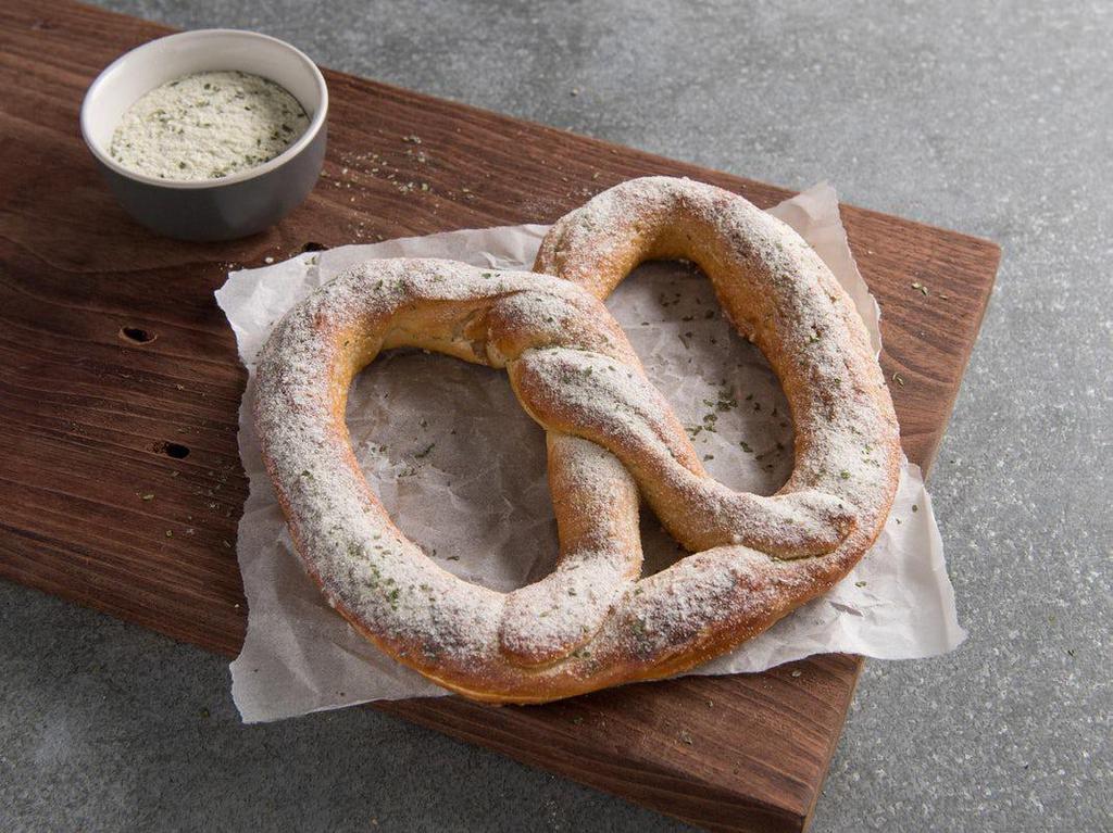Sour Cream & Onion Pretzel · A hint of sour cream and onion dusted on a freshly baked, warm, soft pretzel.
