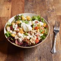 Cobb Salad · Mixed greens, grilled chicken, bacon, avocado, hard boiled egg, avocado, tomatoes and crouto...