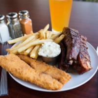 Ribs and Fish · 3 pieces ribs, fried or grilled 1 piece of tilapia, catfish or whiting, fries, coleslaw and ...
