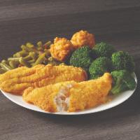 2 Piece Catfish Meal · Tender catfish, hand-breaded in our signature Southern-style breading and served with your c...