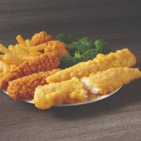 2 Piece Fish & 2 Piece Chicken Meal · 2 pieces of batter dipped fish and 2 chicken tenders, served with your choice of 2 sides and...