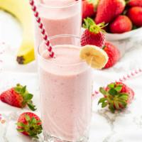 Strawberry Banana Smoothie · Strawberries, banana and low fat yogurt.

