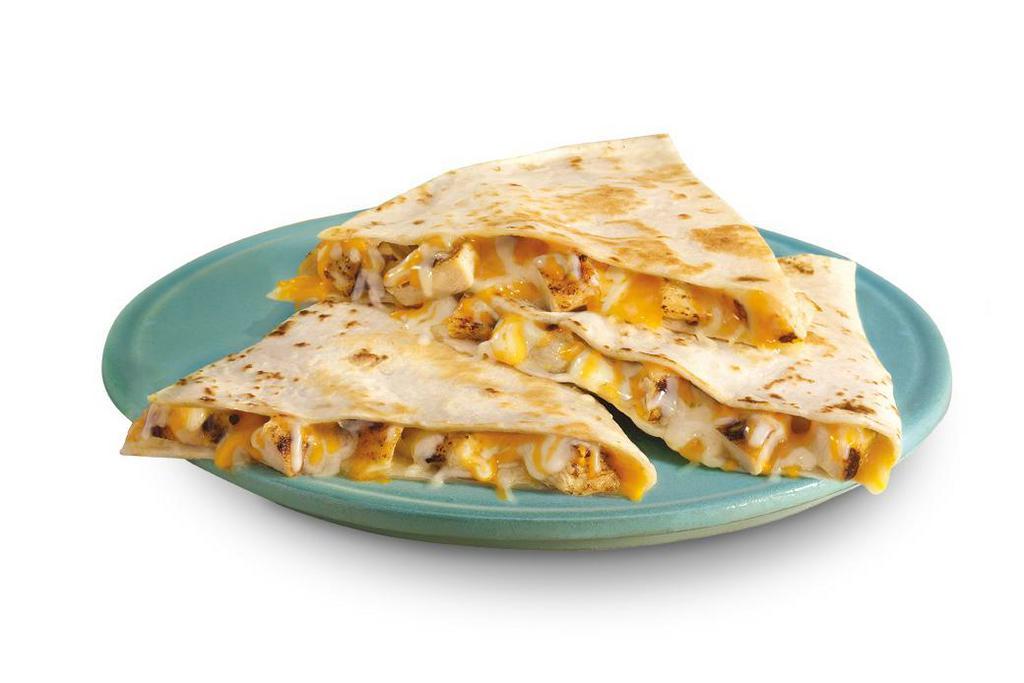 4 Cheese Chicken Quesadilla · Charbroiled chicken, four-cheese blend and pico de gallo in a grilled flour tortilla.