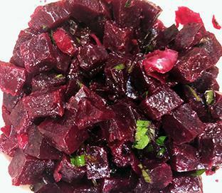 16 oz. Beet Salad · Chopped beets and red onion marinated in red wine vinegar and olive oil, tossed with parsley and a pinch of sea salt and pepper.