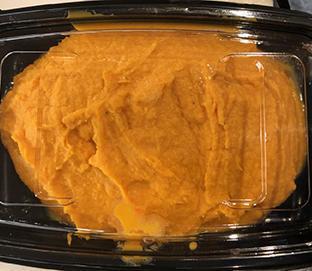 16 oz. Sweet Potato Purée · Roasted sweet potato puréed with brown sugar, butter, fresh squeezed orange juice and cinnamon. [Allergens: Milk]