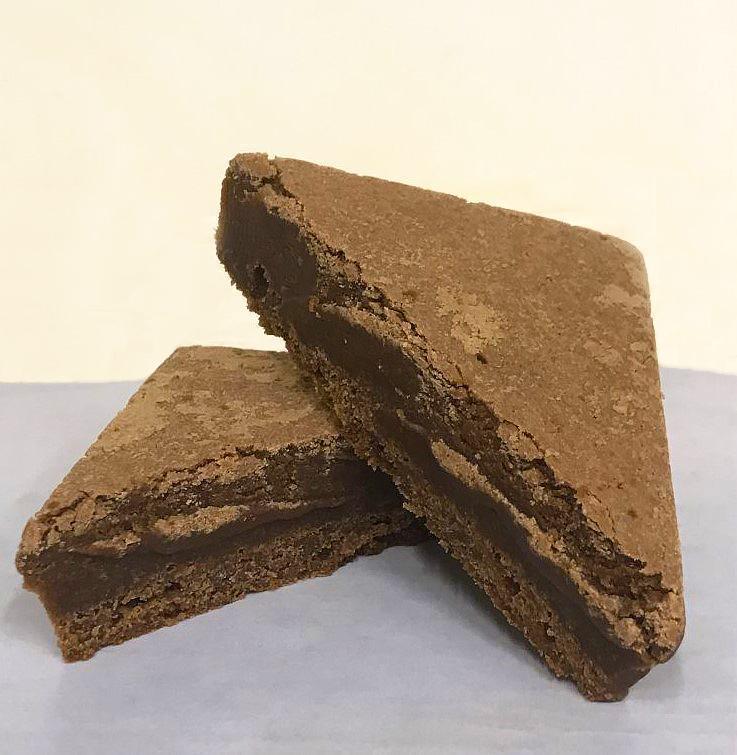 Fudgy Brownie · Moist, slightly dense chocolate brownie. [Allergens: Wheat, Egg, Milk]