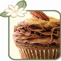 German Chocolate Cupcake · A light flavored chocolate cake with baked in coconut and pecans, topped with a traditional ...