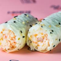 The Original Baked Crab Handroll · baked crab mix, sushi rice wrapped in soy paper (2 pc)