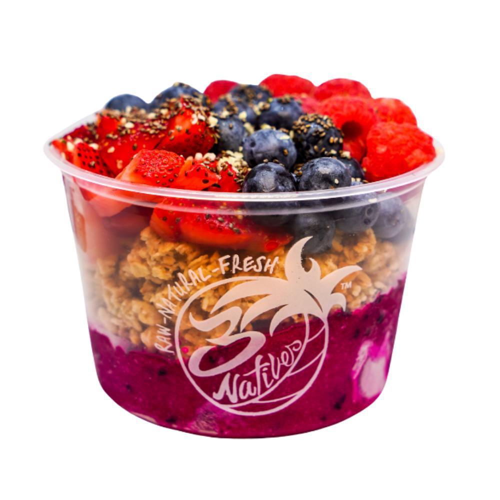Tequesta Dragon Bowl · Dragonfruit, Granola, Blueberry, Raspberry, Strawberry, Hemp Seeds, Chia Seeds

** THIS BOWL DOES NOT CONTAIN ACAI **

(If you wish to remove an ingredient from the item description, please select in the NO OPTIONS section)