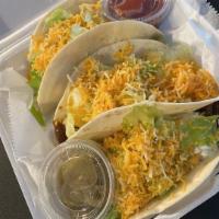3 Soft Tacos · Folded tortilla with a variety of fillings such as meat or beans. Cauliflower, chicken or st...