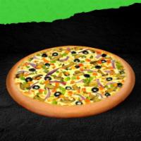 Large Piara Veggie Pizza · Mushrooms, green pepper, onions, black olives and tomato topped with Italian spices.