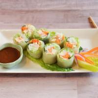 8 Piece Thai Basil Rolls · Fresh rice noodle rolls with basil, lettuce, carrot, chicken and shrimp. Served with plum sa...