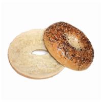 Bagel · Boiled and baked round bread roll.