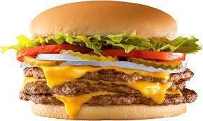 Extreme Sonic Triple Cheeseburger · Three 100% all beef patties covered by Three slices of American cheese topped with pickles, ...