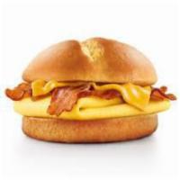 Brioche Breakfast Sandwich · Fluffy Egg and melted American Cheese on a soft Brioche bun with your choice of savory sausa...