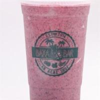74th Street Smoothie · Acai, blueberry, banana, peanut butter, cacao nibs, vanilla protein and almond milk.