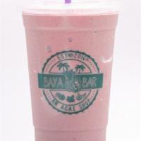 Billy BK Smoothie · Banana, strawberry, blueberry, vegan protein, flax and chia seeds, almond butter and almond ...