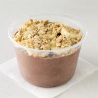 Nutty Brazilian Bowl · Acai, peanut butter, bananas topped with granola and bananas.