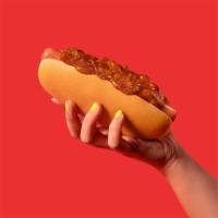 Chili Dog · A grilled world-famous original hot dog in a fresh, steamed bun topped with Wienerschnitzel'...