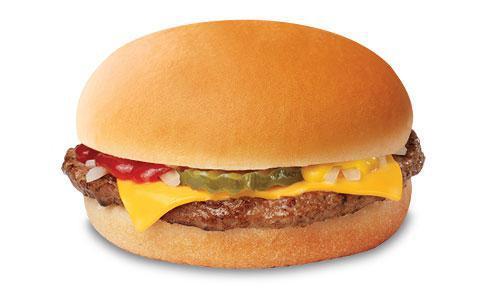 Cheeseburger · 100% USDA all-beef hamburger patty grilled to perfection, onions, pickles, mustard, ketchup, and a slice of American cheese on a bun.