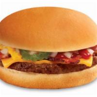 Hamburger · 100% USDA all-beef hamburger patty grilled to perfection, onions, pickles, mustard, and ketc...