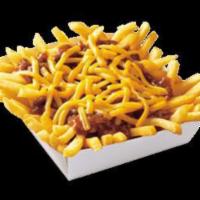 Classic Chili Cheese Fries · Golden brown french fries topped with wienerschnitzel's world famous chili sauce made from a...