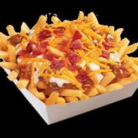 Bacon Ranch Chili Cheese Fries · Golden brown French Fries topped with Wienerschnitzel's world-famous, secret-recipe chili, m...