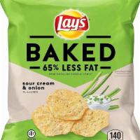 Baked Lays Sour Cream & Onion Chips · 1 bag of Baked Lays Sour Cream & Onion Chips - 1.125 oz