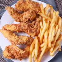 4 pc chicken tenders · with fries