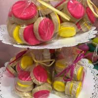 Whimsy Cookie Bites · 12 small round sugar cookies, iced in royal icing in an assortment of colors. All bagged and...