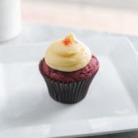 Red Velvet Cupcake · Grandma’s red velvet cake with our signature cream cheese frosting topped with pecans.