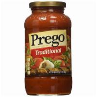 Prego Spaghetti Sauce 24oz · Serve up delicious flavor with sweet, vine-ripened tomato taste with flavorful herbs and sea...
