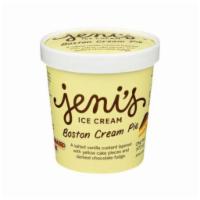 Jeni's Boston Cream Pie Ice Cream (1 Pint) · Salted vanilla custard layered with yellow cake pieces and darkest chocolate fudge. No other...