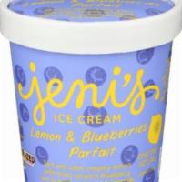 Jeni's Lemon and Blueberry Parfait Ice Cream (1 Pint) · Fruity & bright. Tart and uber creamy lemon with from-scratch blueberry jam in fresh culture...