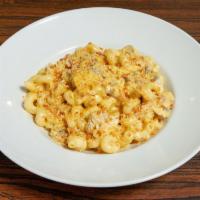 Adult Mac and Cheese · Creamy mac and cheese made with 3 different cheeses, mushrooms, bacon and cavatappi pasta. A...