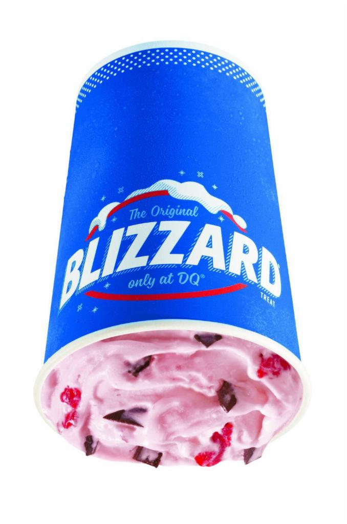 Choco Dipped Strawberry Blizzard® Treat · Strawberry topping and choco chunks blended with our world-famous soft serve to Blizzard® perfection