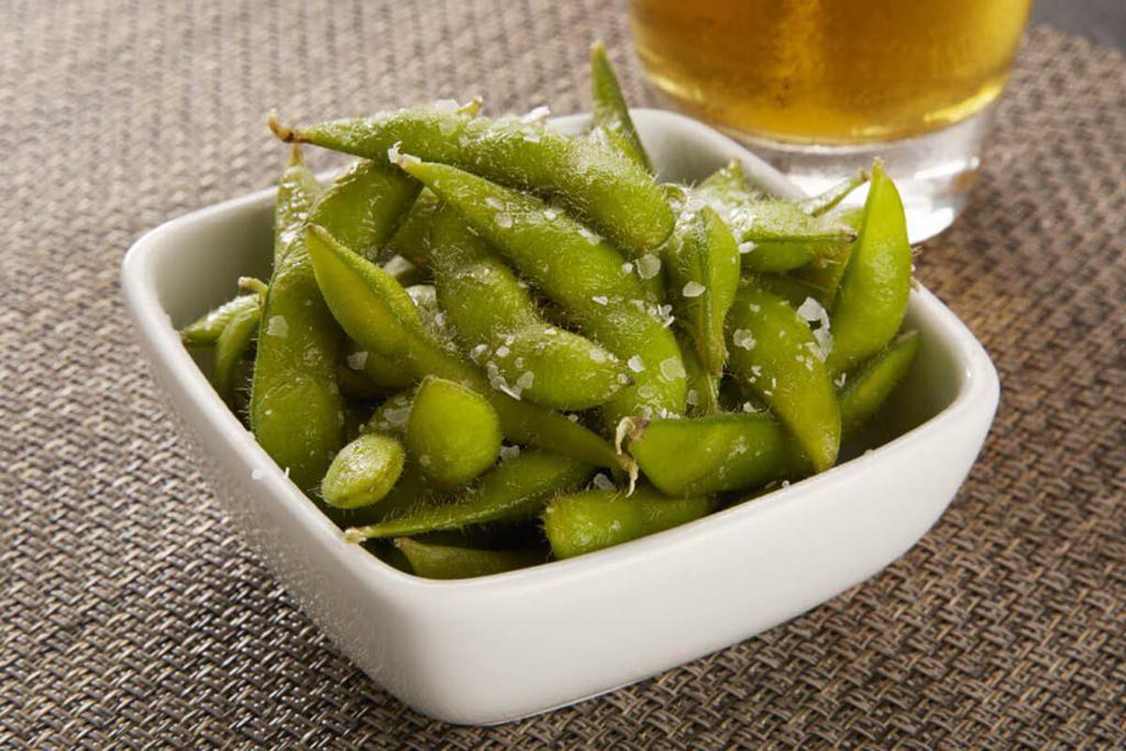 EDAMAME · Steamed soybeans dusted with salt